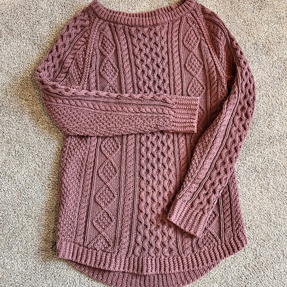 L.L. Bean Signature Cotton Fisherman Tunic Sweater - Vintage Plum - X-Small - Picture 6 of 6